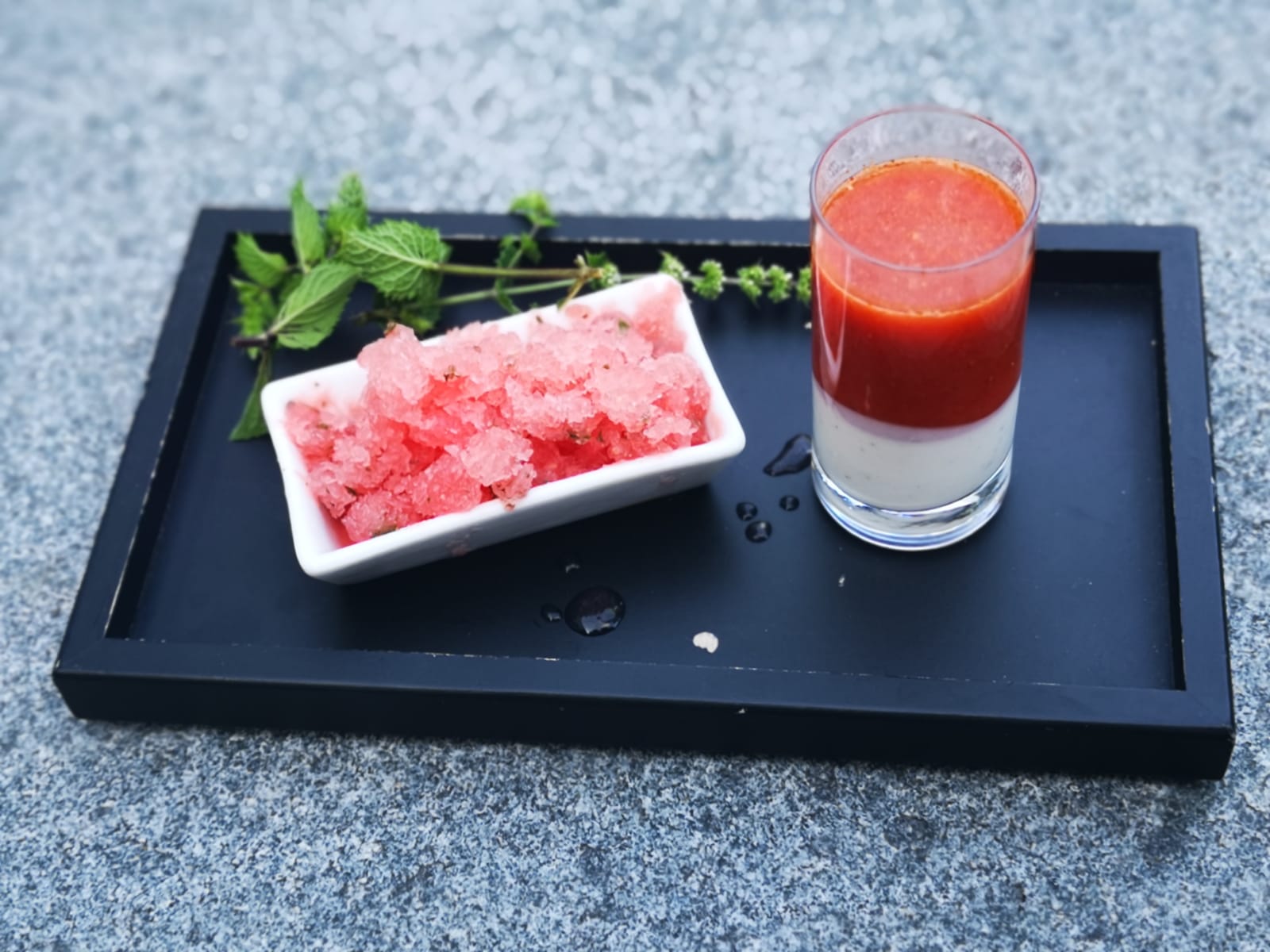 Melonen Gazpacho mit Granita